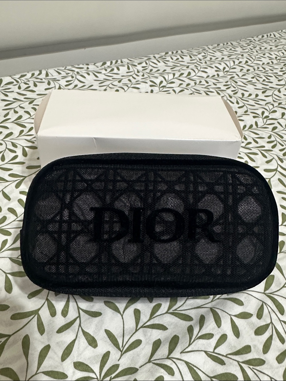 Dior Black Mesh Logo Cosmetic Pouch - Picture 1 of 8